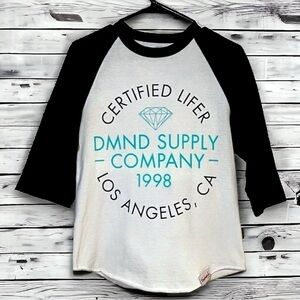 Diamond Supply Company 90s Vintage 3/4 Sleeve Raglan Baseball Style Tee